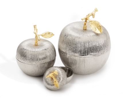 Silver Apple Shaped Honey Dish-Small 6.4cm