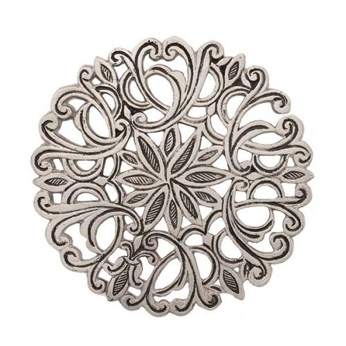 Yair Emanuel:Hot Dish Table Protector/Trivet-Aluminium-Ornate Floral Design