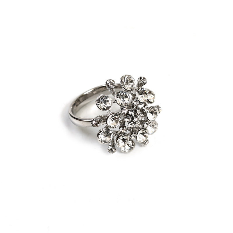 Napkin rings Set of 6 Nickel bouquet