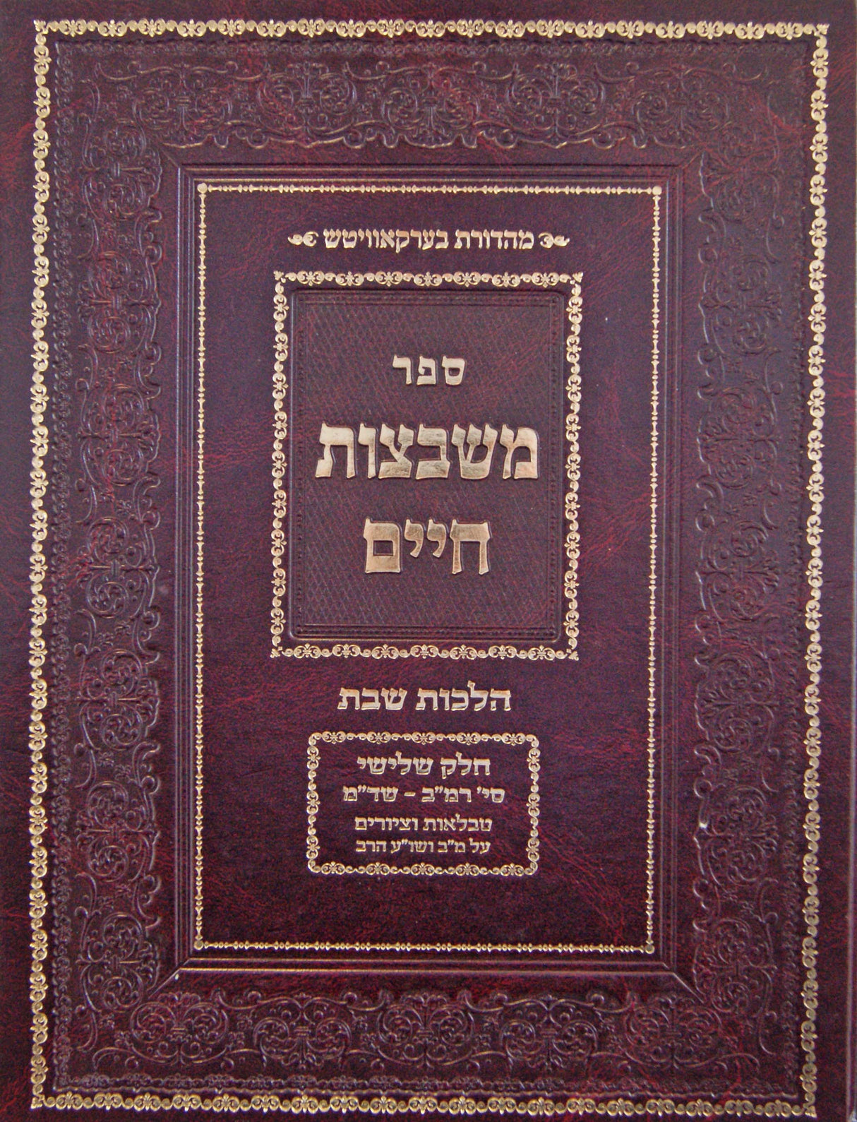 משבצות חיים הלכות שבת חלק ג - טבלאות וציורים על מ"ב ושו"ע הרב