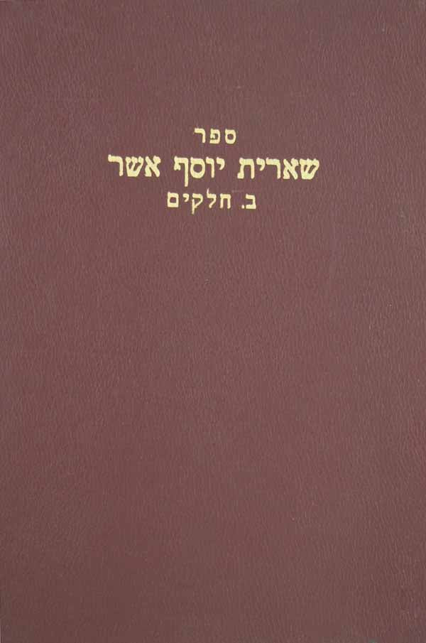 שארית יוסף אשר -דרשות וחידושי סוגיות