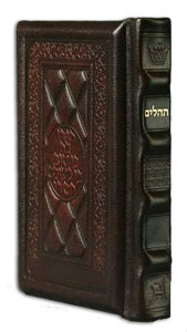Tehillim / Psalms 1 Vol Pocket Size - Hand-tooled Yerushalayim Two-Tone Leather