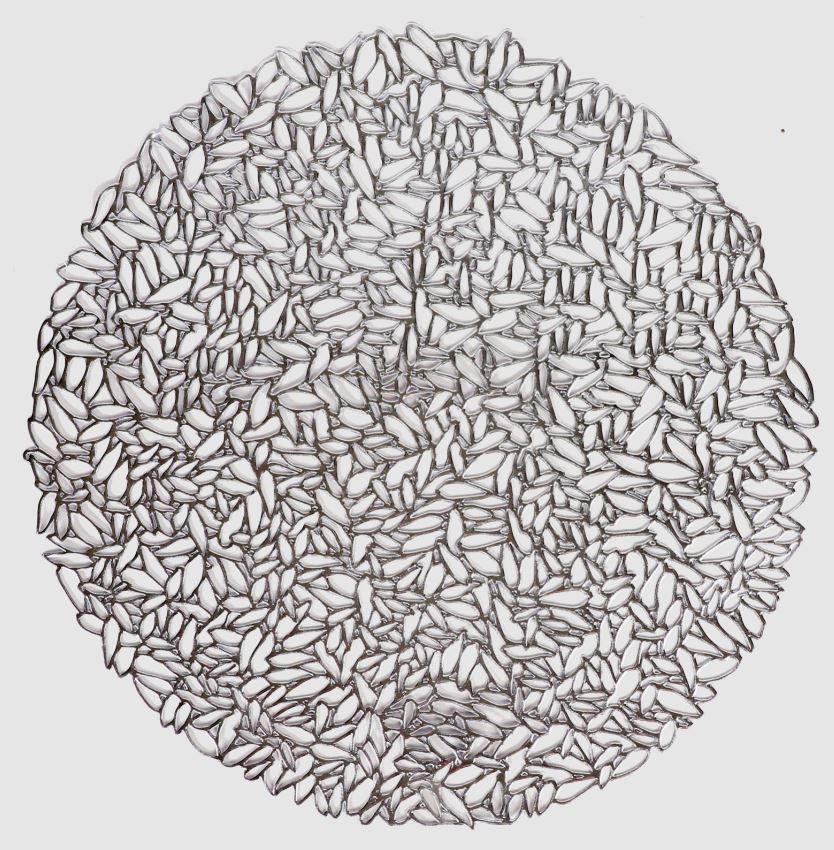 Charger/Placemat-Silver Leaf  Design-12pcs