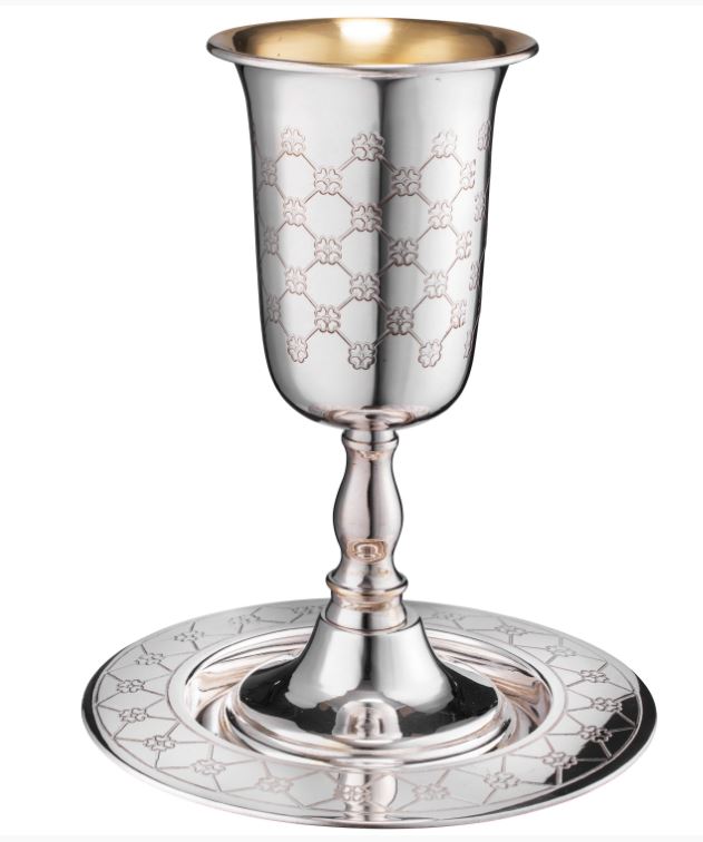 Kos Shel Eliyahu-Silver Coated  925 Sc- Large Diamond Design