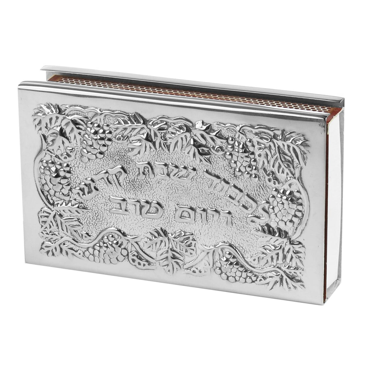 Match Box - Silver Grape Design For Long Matches