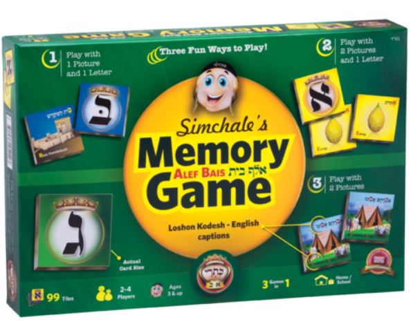 Kisrei Alef Bais Memory Game - Loshon Kodesh/English